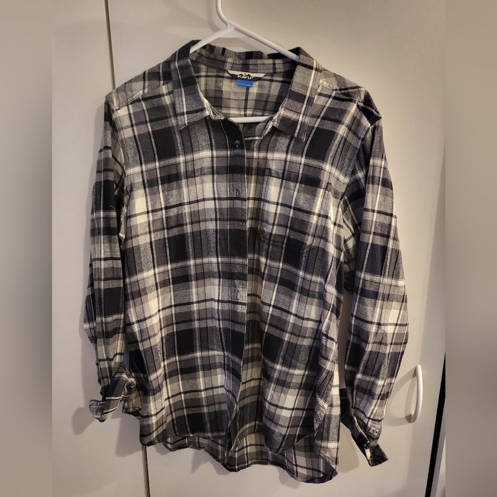 Kavu Womans XL Black Flannel Top